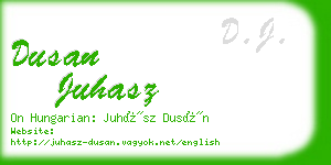 dusan juhasz business card